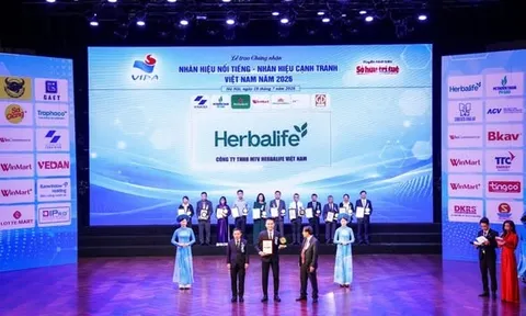 Herbalife Việt Nam được xếp hạng thuộc Top 10 Nhãn Hiệu Nổi Tiếng Việt Nam năm 2026