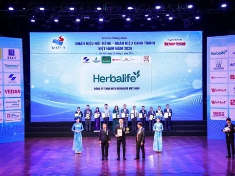 Herbalife Việt Nam được xếp hạng thuộc Top 10 Nhãn Hiệu Nổi Tiếng Việt Nam năm 2026