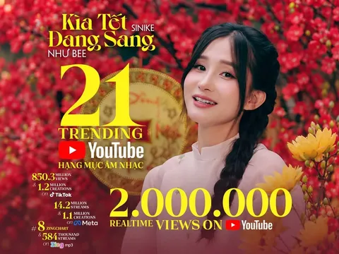 “Kìa Tết Đang Sang” tạo dấu ấn mạnh mẽ sau hai tuần ra mắt, Nguyễn Thị Quỳnh Như (Như Bee) ghi nhận loạt thành tích nổi bật đa nền tảng