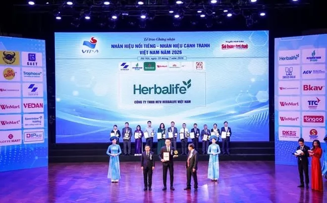 Herbalife Việt Nam được xếp hạng thuộc Top 10 Nhãn Hiệu Nổi Tiếng Việt Nam năm 2026